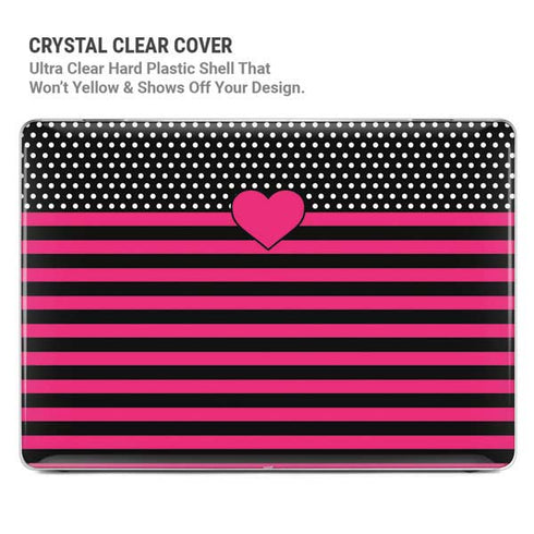 Polka Dots and Stripes Heart in Pink MacBook Air 15in (2023-2025) Case plus Skin